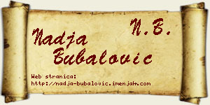 Nadja Bubalović vizit kartica